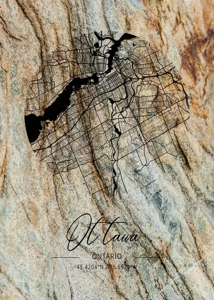 Οττάβα Καναδάς Μαρμάρινος Χάρτης Helwingia Είναι Όμορφες Εκτυπώσεις Από Τις — Φωτογραφία Αρχείου