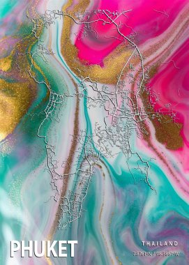 Phuket - Tayland Hibiscus Mermer Haritası dünyanın en ünlü şehirlerinin güzel baskılarıdır. Bu fiyata böyle bir baskı bulamazsın..
