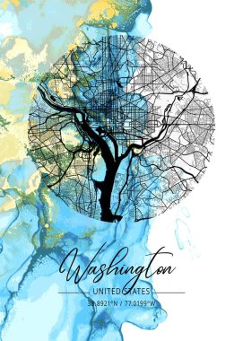 Washington - Birleşik Devletler Hanımeli Mermer Haritası dünyanın en ünlü şehirlerinin güzel bir kopyası. Bu fiyata böyle bir baskı bulamazsın..
