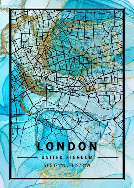 London United Kingdom Horticulture Marble Map Είναι Ένας Πανέμορφος Χάρτης — Φωτογραφία Αρχείου