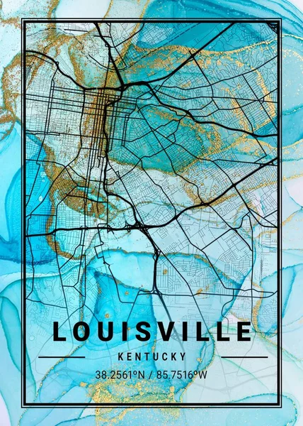 Louisville Ηνωμένες Πολιτείες Δενδροκομία Μαρμάρινος Χάρτης Είναι Όμορφες Εκτυπώσεις Των — Φωτογραφία Αρχείου