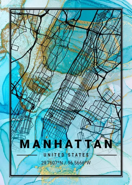 Manhattan United States Horticulture Marble Map Είναι Ένας Πανέμορφος Χάρτης — Φωτογραφία Αρχείου