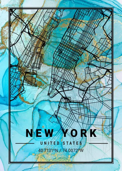 Νέα Υόρκη Ηνωμένες Πολιτείες Δενδροκομία Μαρμάρινος Χάρτης Είναι Όμορφες Εκτυπώσεις — Φωτογραφία Αρχείου