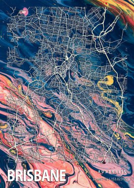 Brisbane - Avustralya Hyacinth Mermer Haritası dünyanın en ünlü şehirlerinin güzel bir kopyası. Bu fiyata böyle bir baskı bulamazsın..