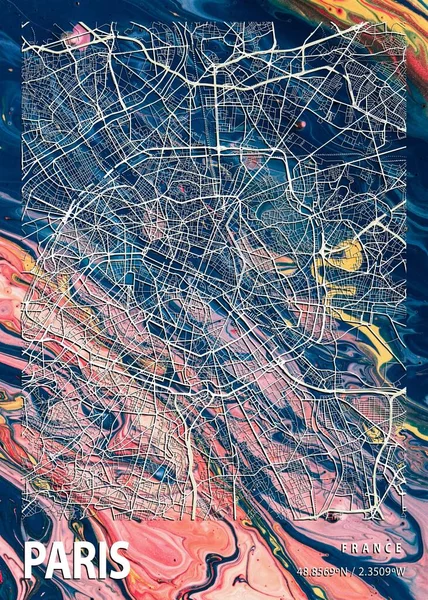 Παρίσι Γαλλία Μαρμάρινος Χάρτης Υάκινθος Είναι Όμορφες Εκτυπώσεις Των Πιο — Φωτογραφία Αρχείου