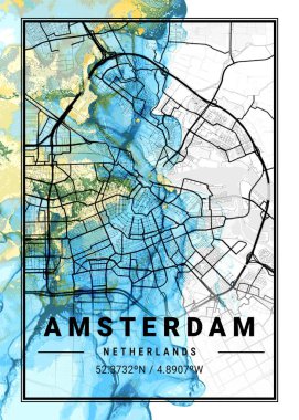 Amsterdam - Hollanda Jasmine Mermer Haritası dünyanın en ünlü şehirlerinin güzel bir kopyası. Bu fiyata böyle bir baskı bulamazsın..