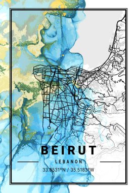 Beyrut - Lübnan Jasmine Mermer Haritası dünyanın en ünlü şehirlerinin güzel bir kopyası. Bu fiyata böyle bir baskı bulamazsın..