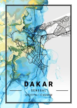 Dakar - Senegal Jasmine Mermer Haritası dünyanın en ünlü şehirlerinin güzel bir kopyası. Bu fiyata böyle bir baskı bulamazsın..