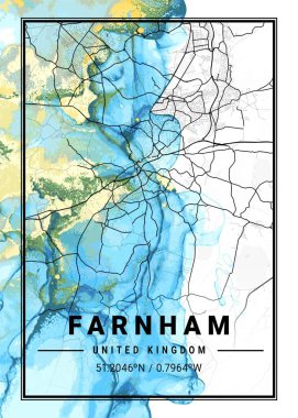 Farnham - Birleşik Krallık Yasemin Mermer Haritası dünyanın en ünlü şehirlerinin güzel bir kopyası. Bu fiyata böyle bir baskı bulamazsın..