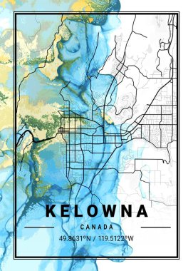 Kelowna - Kanada Jasmine Mermer Haritası dünyanın en ünlü şehirlerinin güzel bir kopyası. Bu fiyata böyle bir baskı bulamazsın..