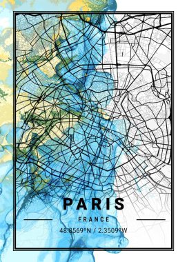 Paris - Fransa Jasmine Mermer Haritası dünyanın en ünlü şehirlerinin güzel bir kopyası. Bu fiyata böyle bir baskı bulamazsın..