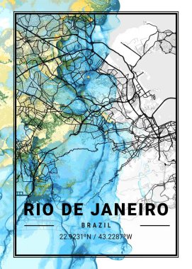 Rio De Janeiro - Brezilya Jasmine Mermer Haritası dünyanın en ünlü şehirlerinin güzel bir kopyası. Bu fiyata böyle bir baskı bulamazsın..