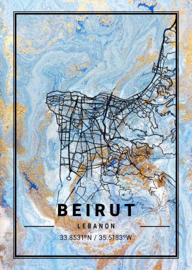 Beyrut - Lübnan Jessamine Mermer Haritası dünyanın en ünlü şehirlerinin güzel birer kopyası. Bu fiyata böyle bir baskı bulamazsın..