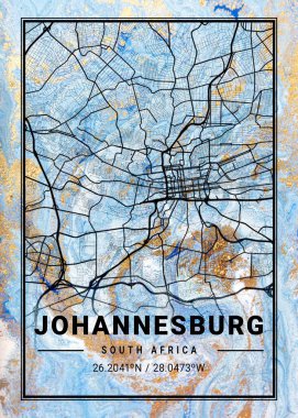 Johannesburg - Güney Afrika Jessamine Mermer Haritası dünyanın en ünlü şehirlerinin güzel bir kopyası. Bu fiyata böyle bir baskı bulamazsın..