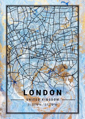 Londra - Birleşik Krallık Jessamine Mermer Haritası dünyanın en ünlü şehirlerinin güzel bir kopyası. Bu fiyata böyle bir baskı bulamazsın..