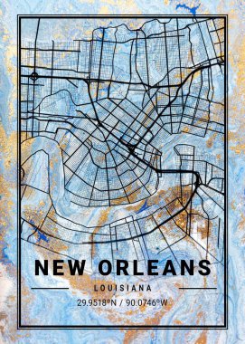 New Orleans - Amerika Birleşik Devletleri Jessamine Mermer Haritası dünyanın en ünlü şehirlerinin güzel bir kopyası. Bu fiyata böyle bir baskı bulamazsın..