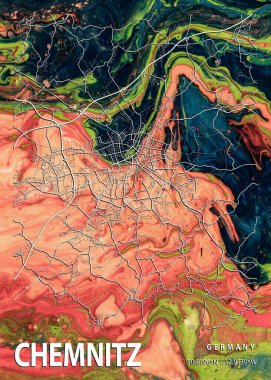 Chemnitz - Almanya Kaffir Mermer Haritası dünyanın en ünlü şehirlerinin güzel bir kopyası. Bu fiyata böyle bir baskı bulamazsın..