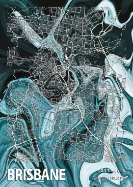 Brisbane - Avustralya Laelia Mermer Haritası dünyanın en ünlü şehirlerinin güzel bir kopyası. Bu fiyata böyle bir baskı bulamazsın..