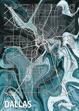 Dallas - Amerika Birleşik Devletleri Laelia Mermer Haritası dünyanın en ünlü şehirlerinin güzel bir kopyası. Bu fiyata böyle bir baskı bulamazsın..