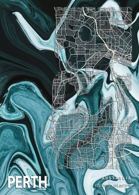 Perth - Avustralya Laelia Mermer Haritası dünyanın en ünlü şehirlerinin güzel bir kopyası. Bu fiyata böyle bir baskı bulamazsın..