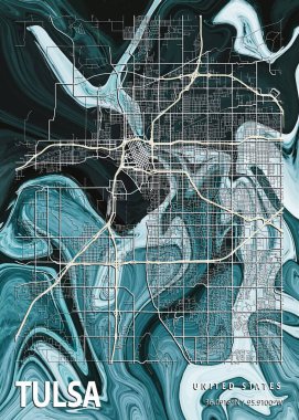 Tulsa - Birleşik Devletler Laelia Mermer Haritası dünyanın en ünlü şehirlerinin güzel bir kopyası. Bu fiyata böyle bir baskı bulamazsın..