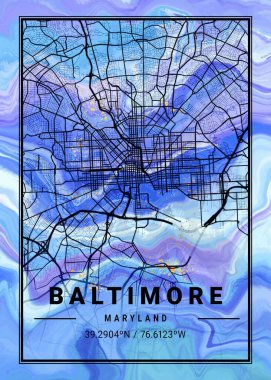 Baltimore - Amerika Birleşik Devletleri Leylak Mermer Haritası dünyanın en ünlü şehirlerinin güzel bir kopyası. Bu fiyata böyle bir baskı bulamazsın..