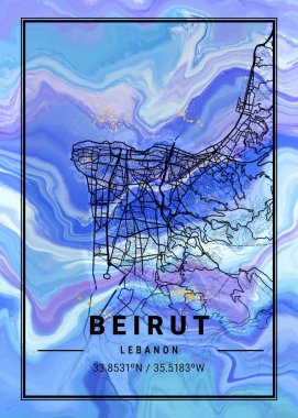 Beyrut - Lübnan Leylak Mermer Haritası dünyanın en ünlü şehirlerinin güzel baskılarıdır. Bu fiyata böyle bir baskı bulamazsın..