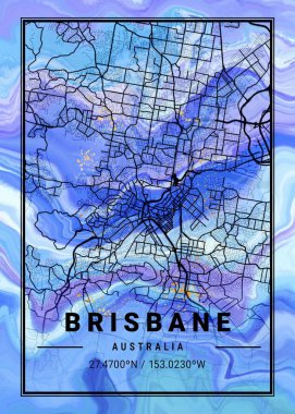 Brisbane - Avustralya Leylak Mermer Haritası dünyanın en ünlü şehirlerinin güzel bir kopyası. Bu fiyata böyle bir baskı bulamazsın..