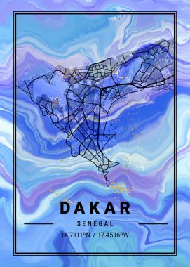 Dakar - Senegal Leylak Mermer Haritası dünyanın en ünlü şehirlerinin güzel bir kopyası. Bu fiyata böyle bir baskı bulamazsın..