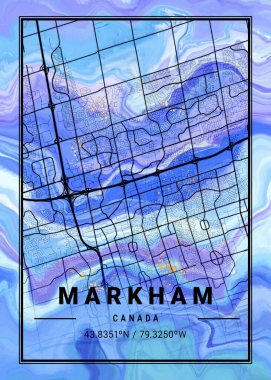 Markham - Kanada Leylak Mermer Haritası dünyanın en ünlü şehirlerinin güzel bir kopyası. Bu fiyata böyle bir baskı bulamazsın..