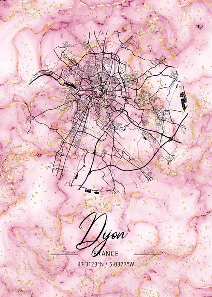 Dijon Γαλλία Μαρμάρινος Χάρτης Ixora Είναι Όμορφες Εκτυπώσεις Από Τις — Φωτογραφία Αρχείου