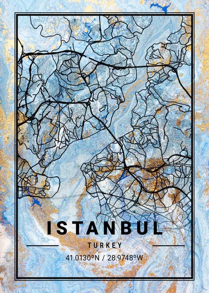 stock image Istanbul - Turkey Jessamine Marble Map is beautiful prints of the world's most famous cities. You will not find a similar print at this great price.