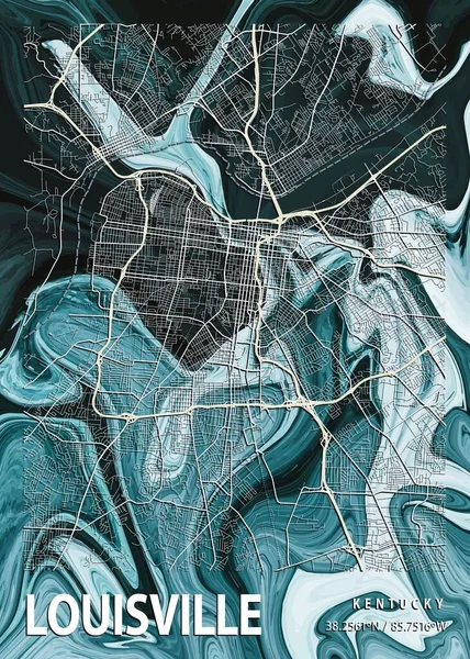 Louisville Ηνωμένες Πολιτείες Laelia Marble Map Είναι Όμορφες Εκτυπώσεις Των — Φωτογραφία Αρχείου