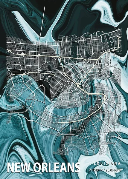 Νέα Ορλεάνη Ηνωμένες Πολιτείες Laelia Marble Map Είναι Όμορφες Εκτυπώσεις — Φωτογραφία Αρχείου