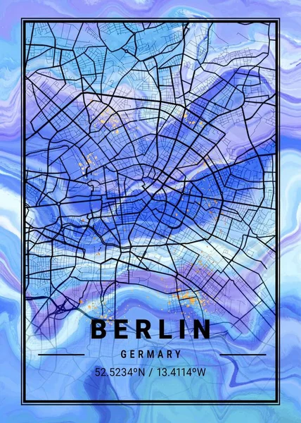 stock image Berlin - Germany Lilac Marble Map is beautiful prints of the world's most famous cities. You will not find a similar print at this great price.