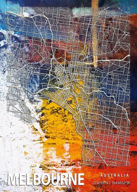 Melbourne - Avustralya Lily Mermer Haritası dünyanın en ünlü şehirlerinin güzel bir kopyası. Bu fiyata böyle bir baskı bulamazsın..