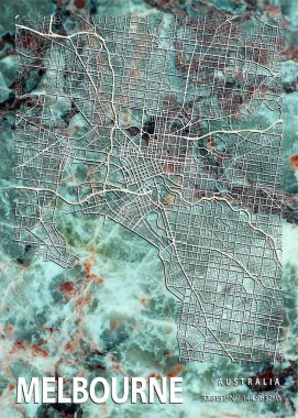 Melbourne - Avustralya Lisianthus Mermer Haritası dünyanın en ünlü şehirlerinin güzel bir kopyası. Bu fiyata böyle bir baskı bulamazsın..