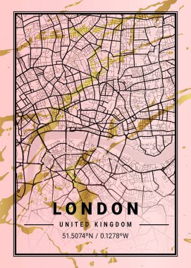 Londra - Birleşik Krallık Magnolia Mermer Haritası dünyanın en ünlü şehirlerinin güzel bir kopyası. Bu fiyata böyle bir baskı bulamazsın..