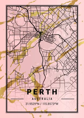 Perth - Avustralya Magnolia Mermer Haritası dünyanın en ünlü şehirlerinin güzel bir kopyası. Bu fiyata böyle bir baskı bulamazsın..