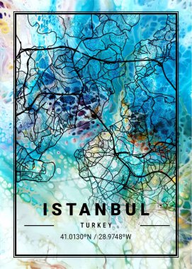 İstanbul - Türkiye Marigold Mermer Haritası dünyanın en ünlü şehirlerinin güzel bir kopyası. Bu fiyata böyle bir baskı bulamazsın..
