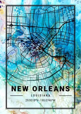 New Orleans - Amerika Birleşik Devletleri Marigold Mermer Haritası dünyanın en ünlü şehirlerinin güzel baskılarıdır. Bu fiyata böyle bir baskı bulamazsın..