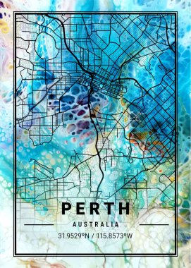 Perth - Avustralya Marigold Mermer Haritası dünyanın en ünlü şehirlerinin güzel bir kopyası. Bu fiyata böyle bir baskı bulamazsın..