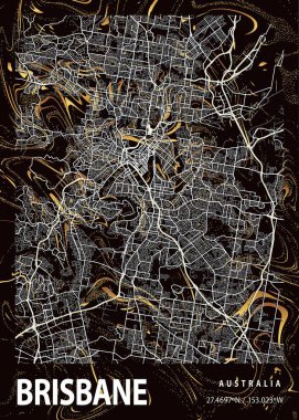 Brisbane - Avustralya Montbretia Mermer Haritası dünyanın en ünlü şehirlerinin güzel bir kopyası. Bu fiyata böyle bir baskı bulamazsın..