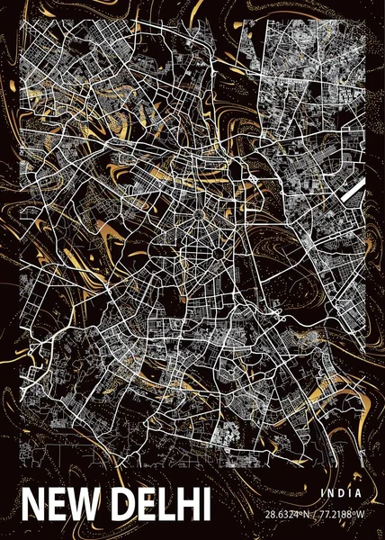 Yeni Delhi - Hindistan Montbretia Mermer Haritası dünyanın en ünlü şehirlerinin güzel bir kopyası. Bu fiyata böyle bir baskı bulamazsın..