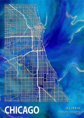 Chicago - Amerika Birleşik Devletleri Nasturtium Mermer Haritası dünyanın en ünlü şehirlerinin güzel bir kopyası. Bu fiyata böyle bir baskı bulamazsın..