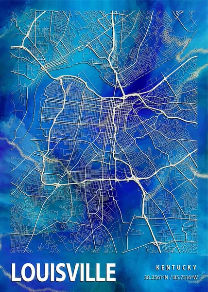 Louisville Ηνωμένες Πολιτείες Nasturtium Marble Map Είναι Ένα Όμορφο Σχέδιο — Φωτογραφία Αρχείου