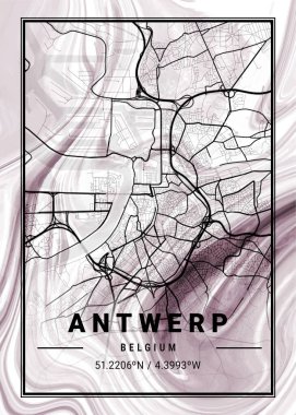 Antwerp - Belçika Orkideleri Mermer Haritası dünyanın en ünlü şehirlerinin güzel bir kopyası. Bu fiyata böyle bir baskı bulamazsın..