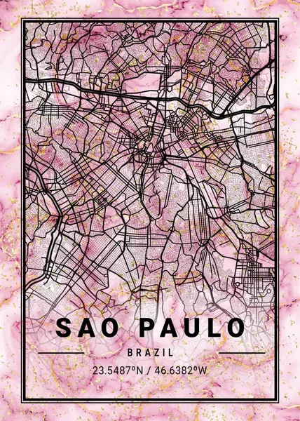 Sao Paulo - Brezilya Orkide Mermer Haritası dünyanın en ünlü şehirlerinin güzel bir kopyası. Bu fiyata böyle bir baskı bulamazsın..