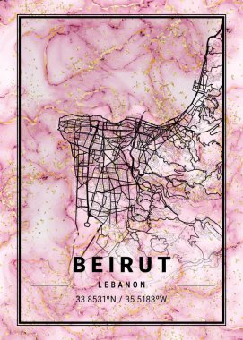 Beyrut - Lübnan Orkide Mermer Haritası dünyanın en ünlü şehirlerinin güzel baskılarıdır. Bu fiyata böyle bir baskı bulamazsın..