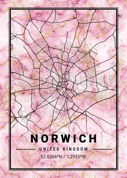 Norwich Ηνωμένο Βασίλειο Orchid Marble Map Είναι Ένα Όμορφο Σχέδιο — Φωτογραφία Αρχείου